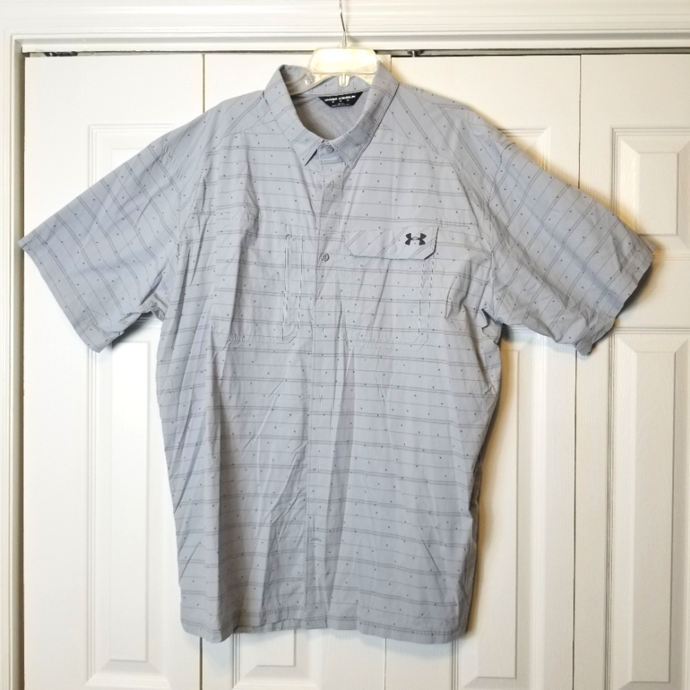 Under Armour Heatgear Chest Pockets Button-Up Short Sleeve Fishing Shirt